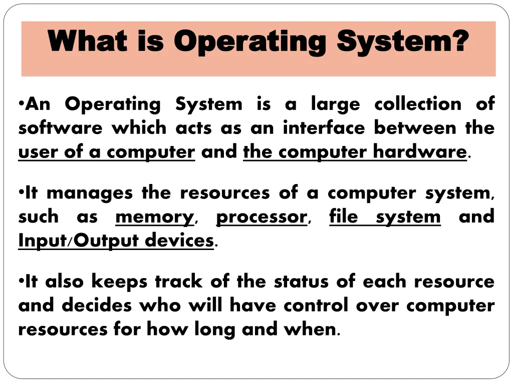what is operating system what is operating system