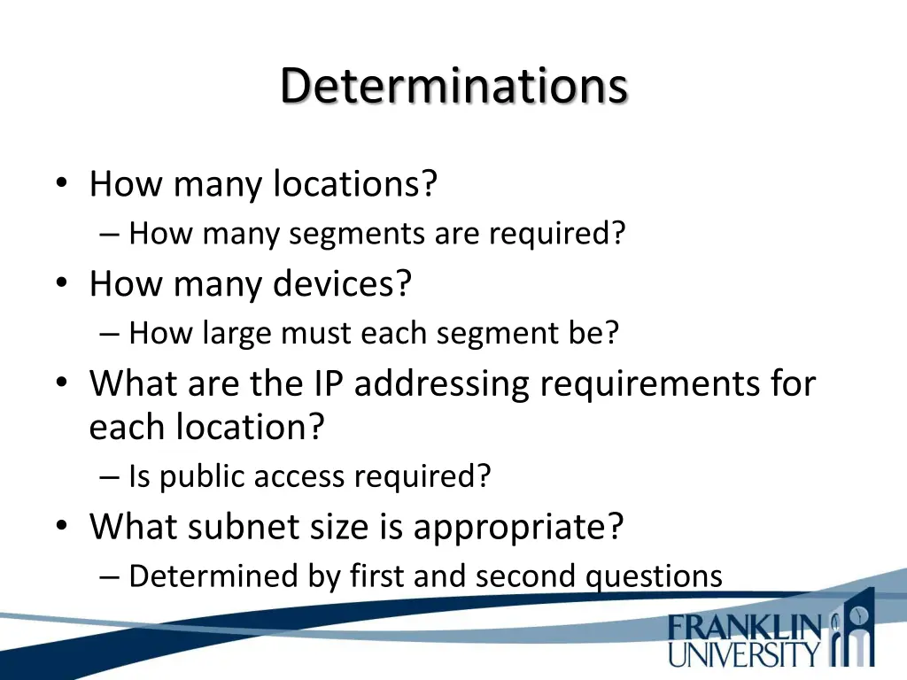 determinations