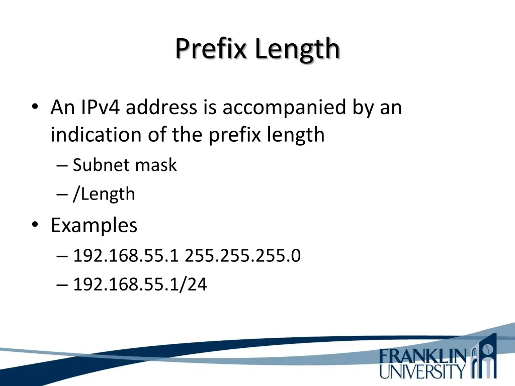 prefix length