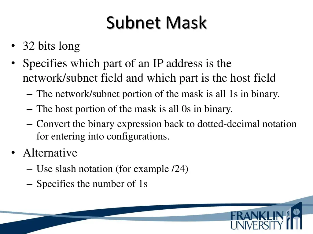 subnet mask