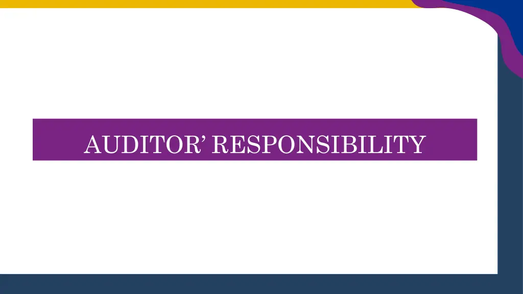 auditor responsibility