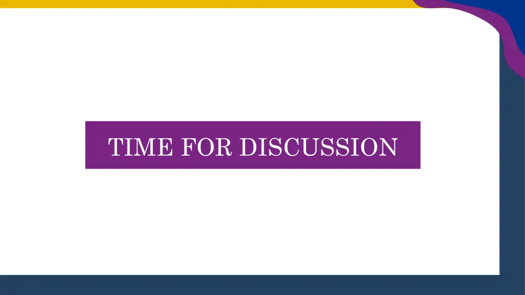 time for discussion