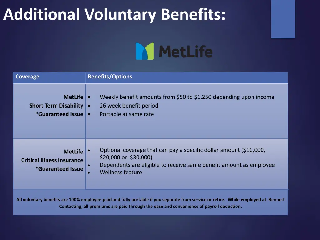 additional voluntary benefits