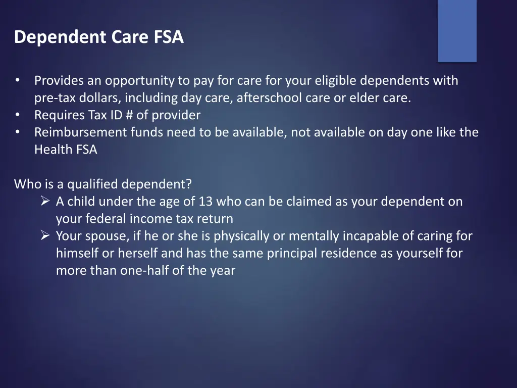 dependent care fsa