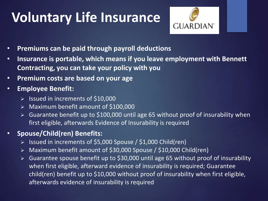 voluntary life insurance