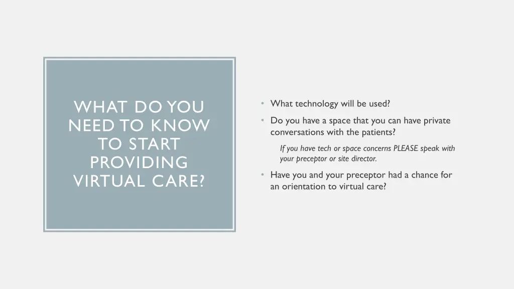 what do you need to know to start providing