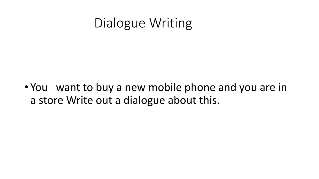 dialogue writing