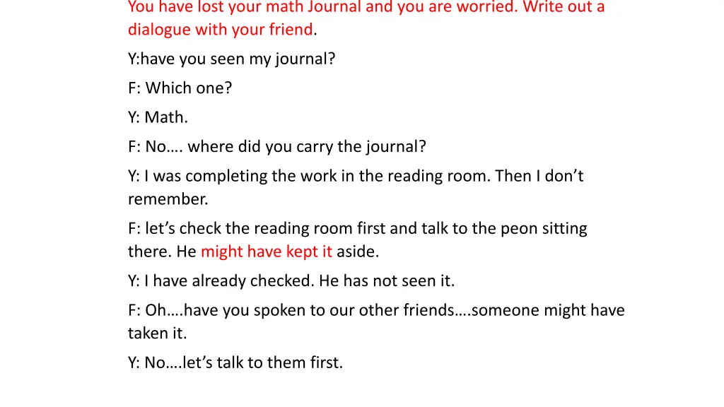 you have lost your math journal