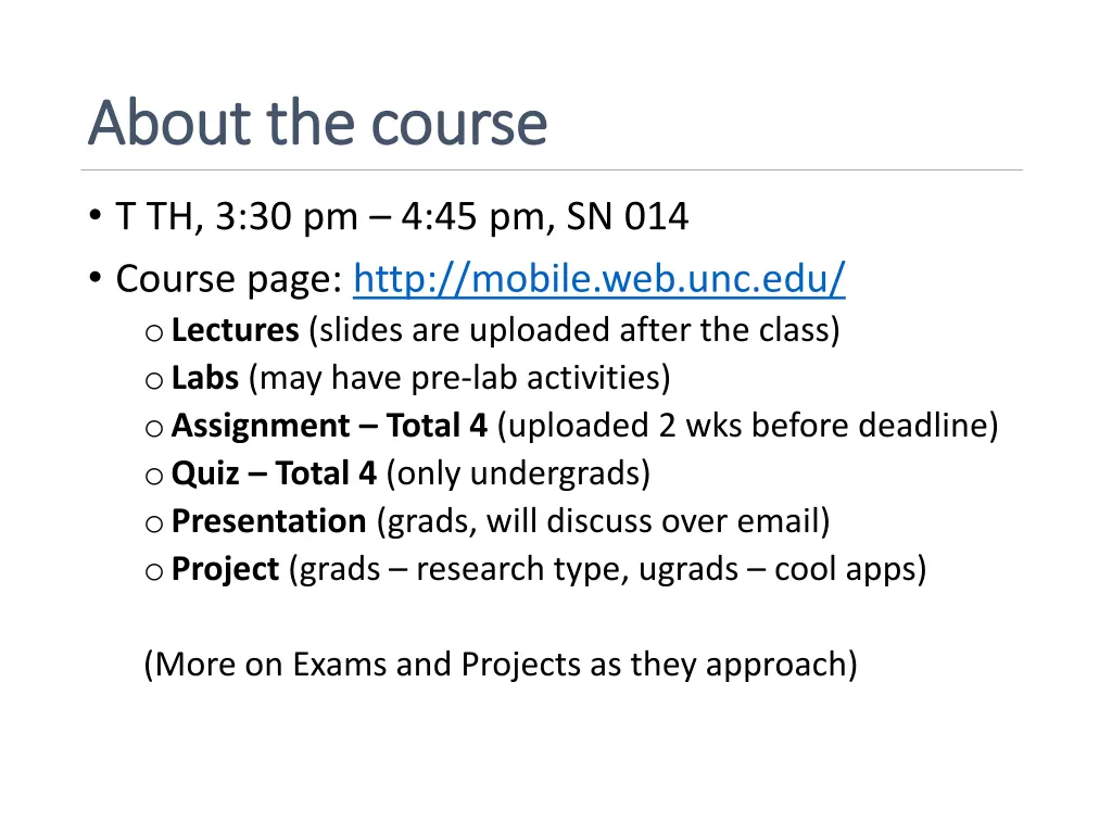 about the course about the course