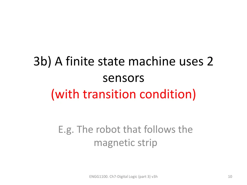 3b a finite state machine uses 2 sensors with