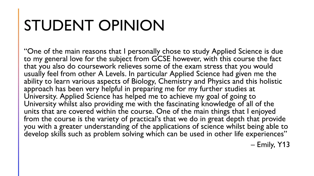 student opinion
