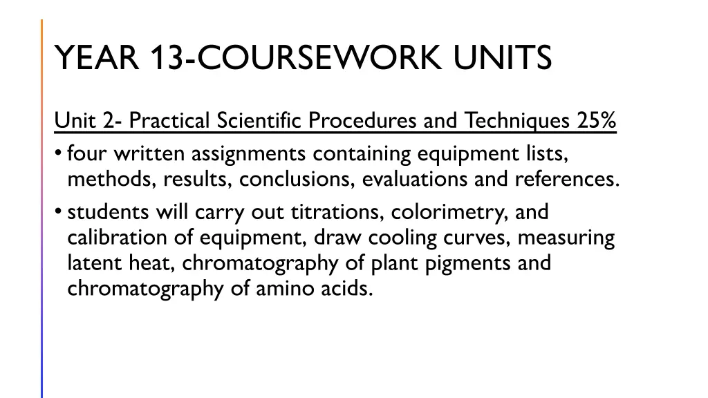 year 13 coursework units