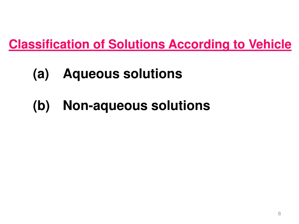 classification of solutions according to vehicle