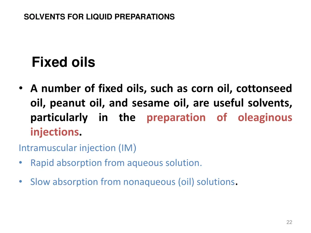 solvents for liquid preparations 2