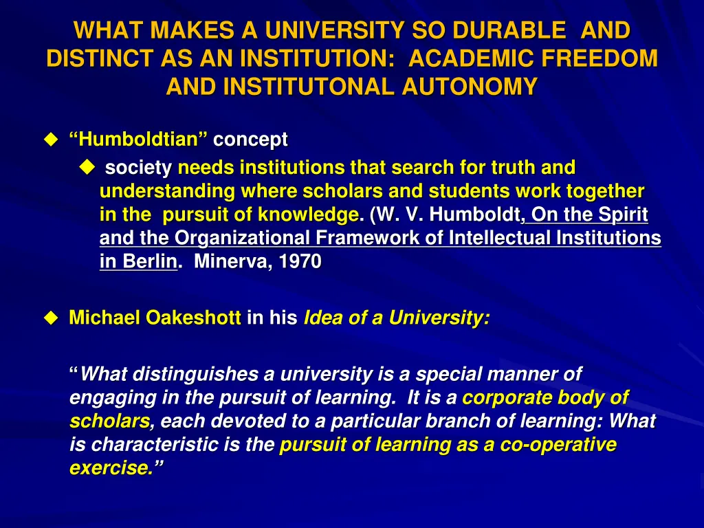 what makes a university so durable and distinct