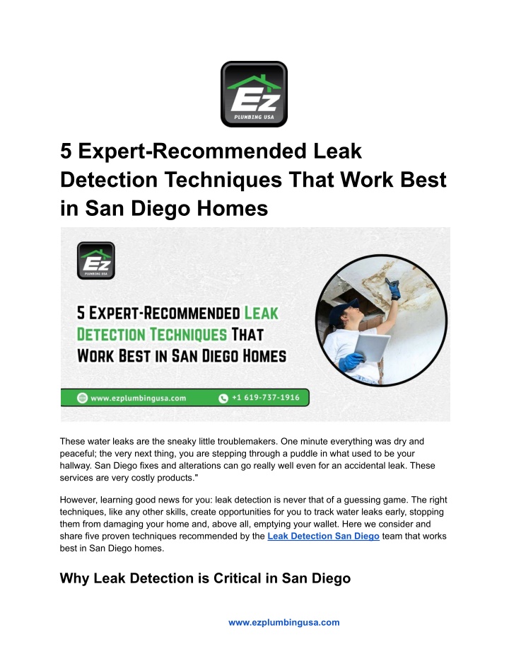 5 expert recommended leak detection techniques