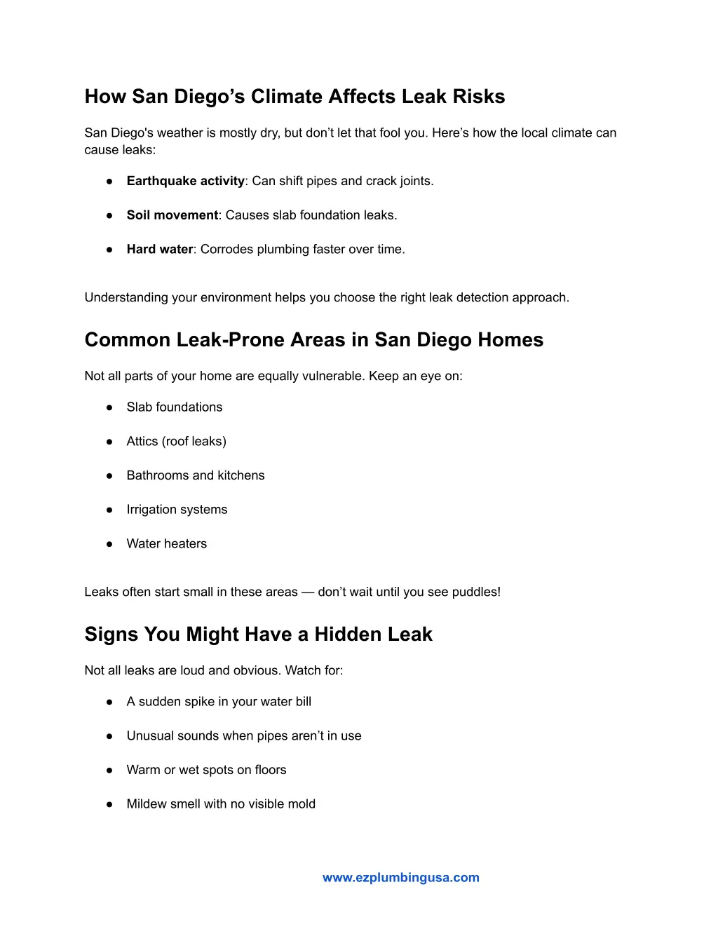 how san diego s climate affects leak risks