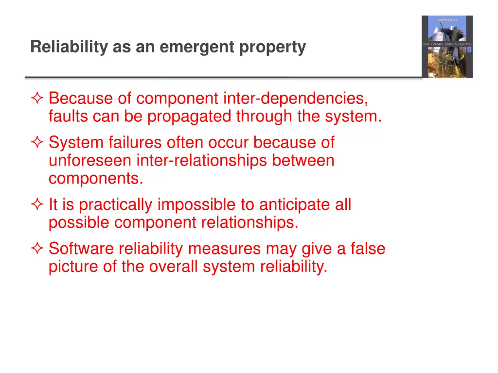 reliability as an emergent property