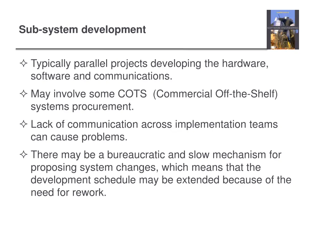 sub system development
