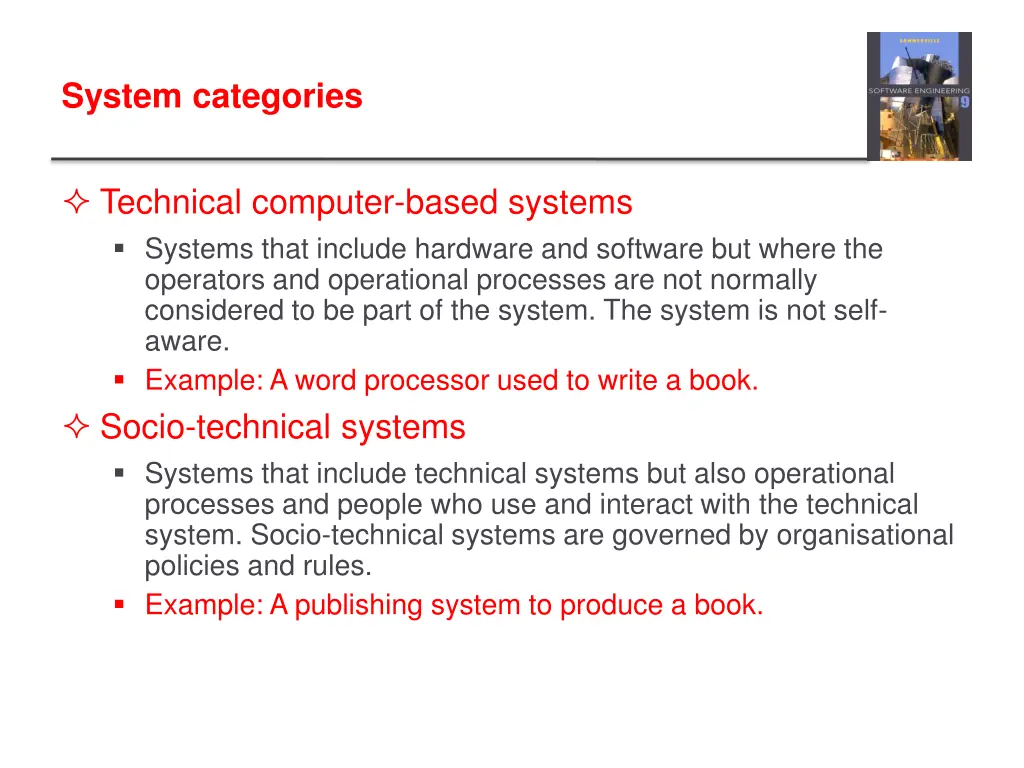 system categories