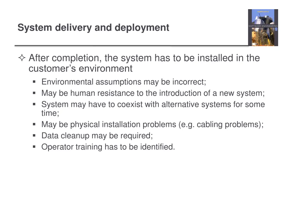 system delivery and deployment