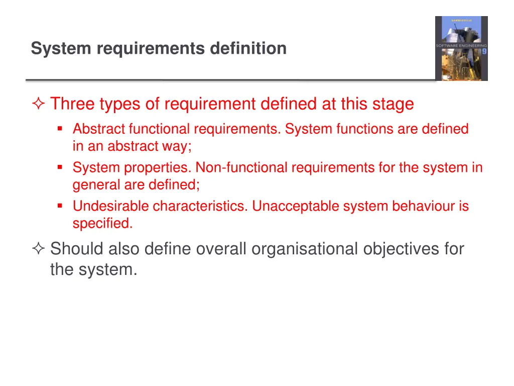 system requirements definition