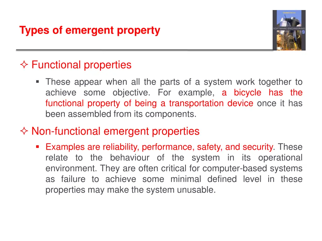 types of emergent property