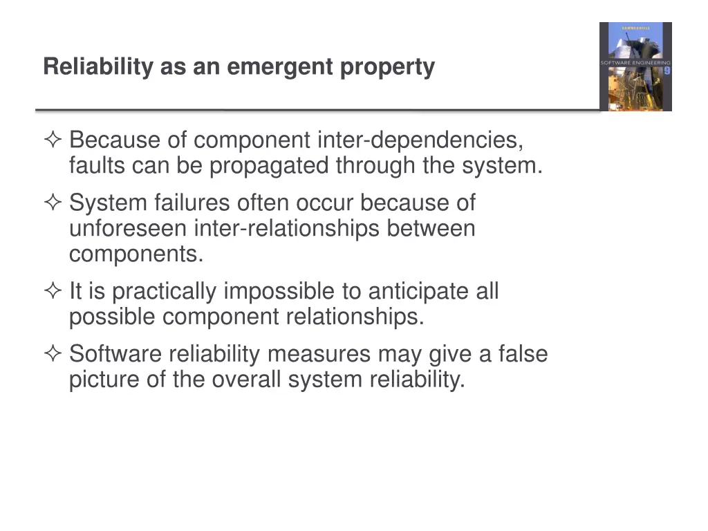 reliability as an emergent property