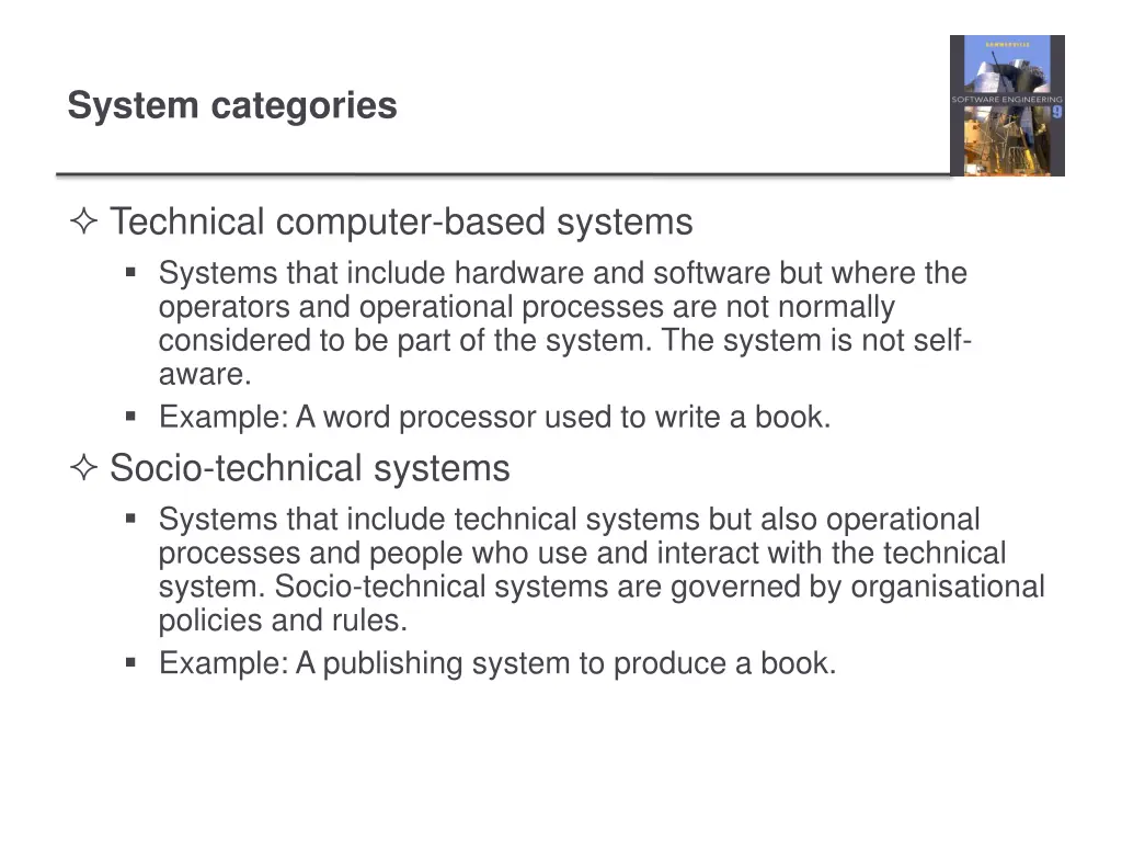 system categories