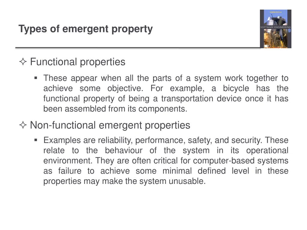 types of emergent property
