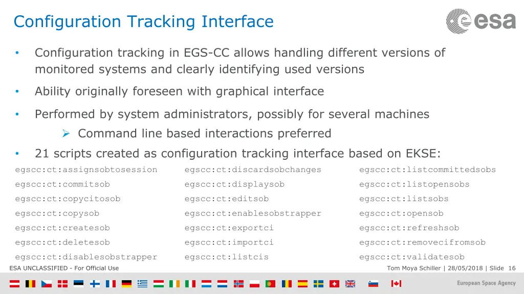 configuration tracking interface
