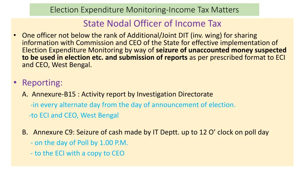 election expenditure monitoring income 1