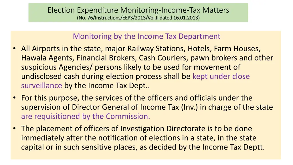 election expenditure monitoring income 2