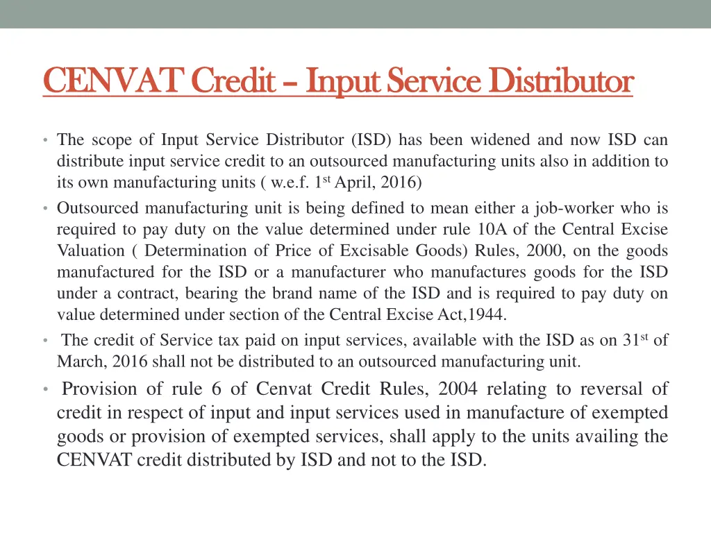 cenvat credit cenvat credit input service