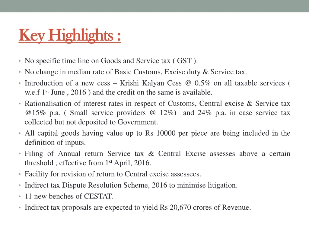 key highlights key highlights