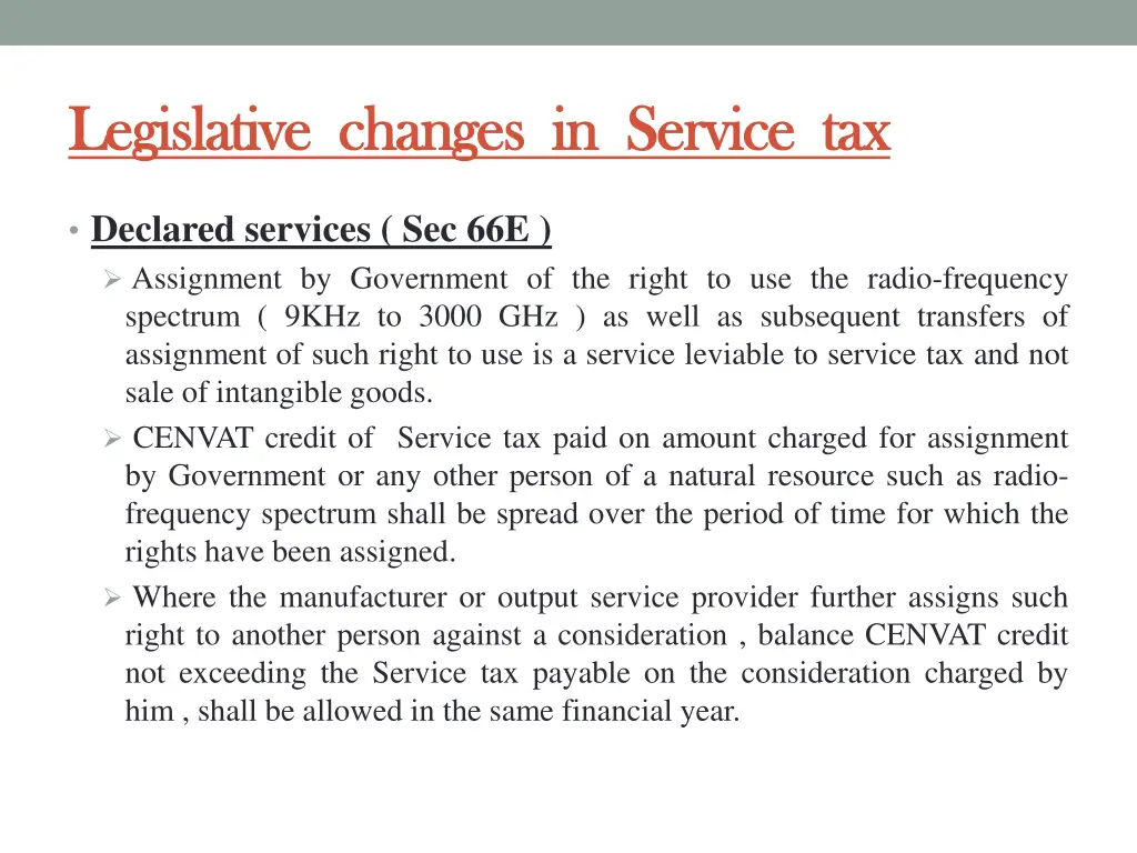 legislative changes in service tax legislative 1