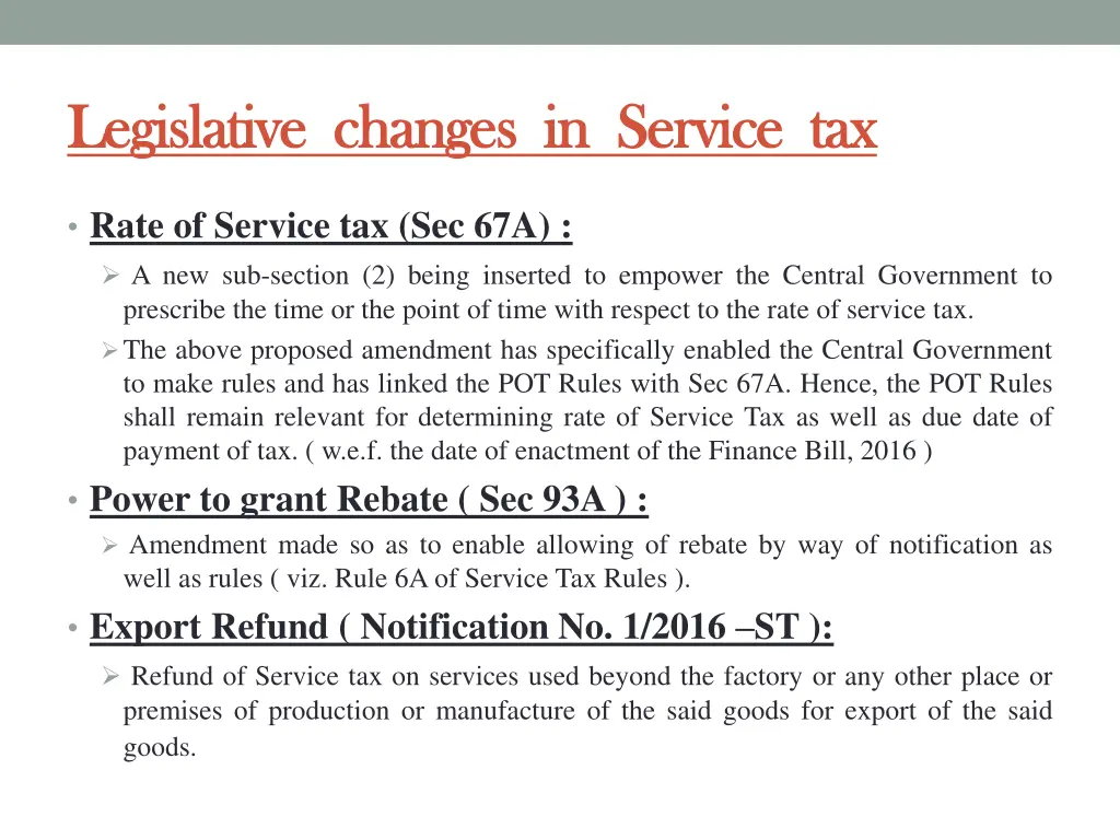 legislative changes in service tax legislative 3