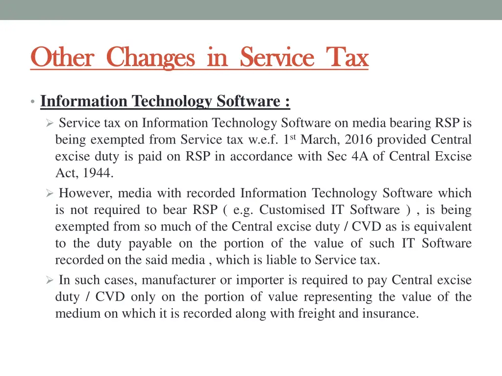 other changes in service tax other changes 1