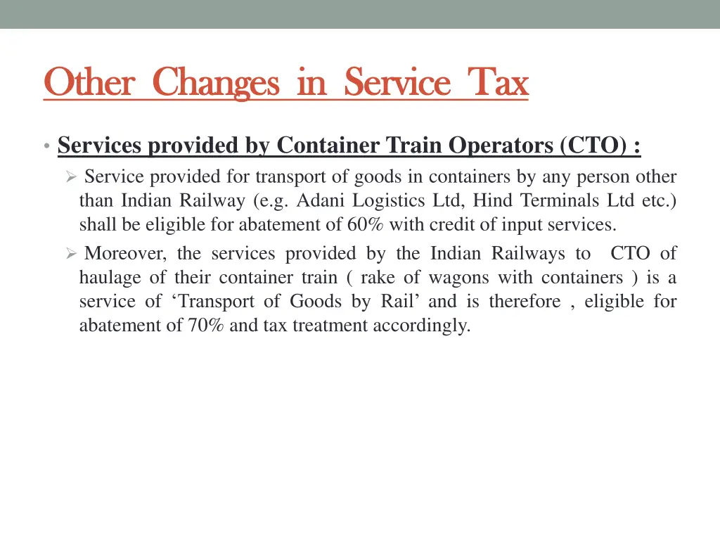 other changes in service tax other changes 3