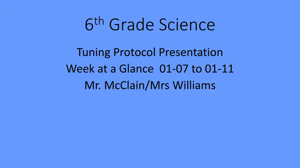 6 th grade science