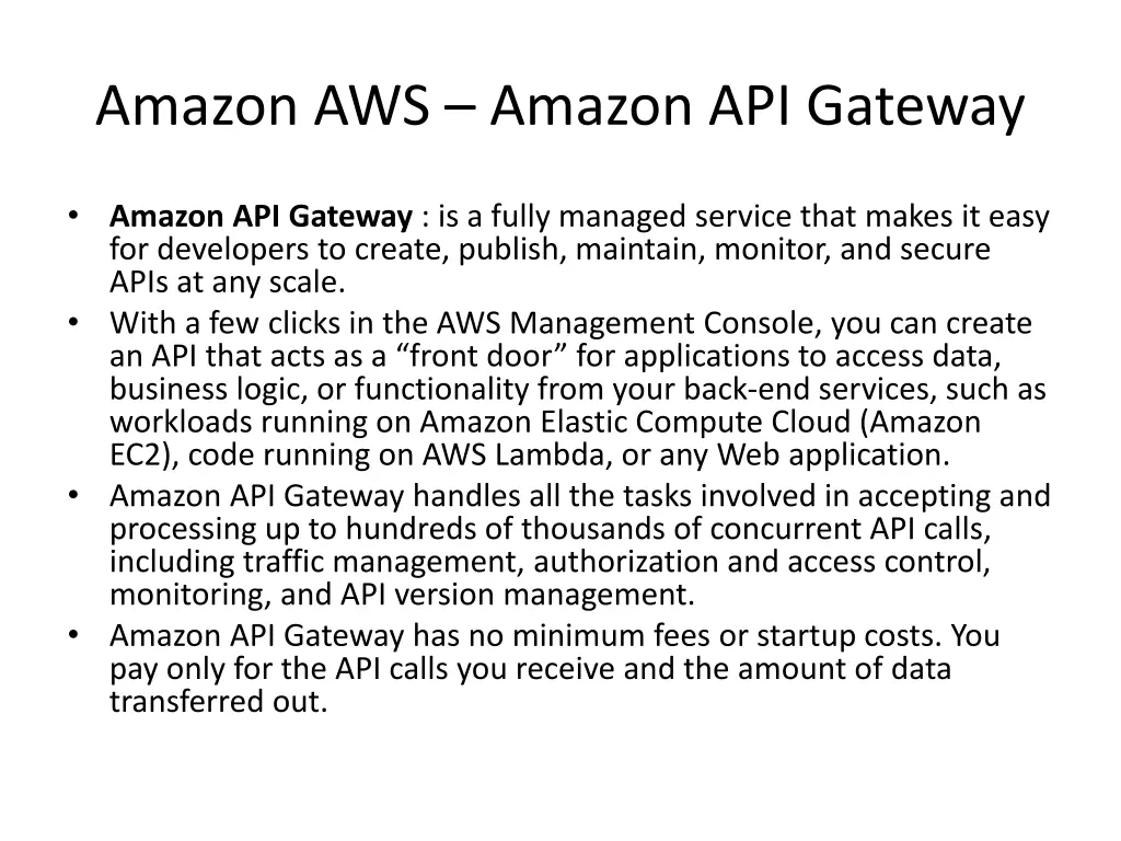 amazon aws amazon api gateway