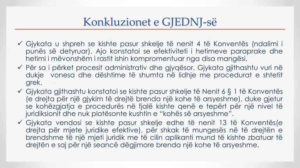 konkluzionet e gjednj s