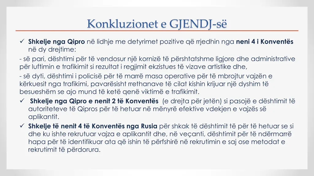 konkluzionet e gjendj s
