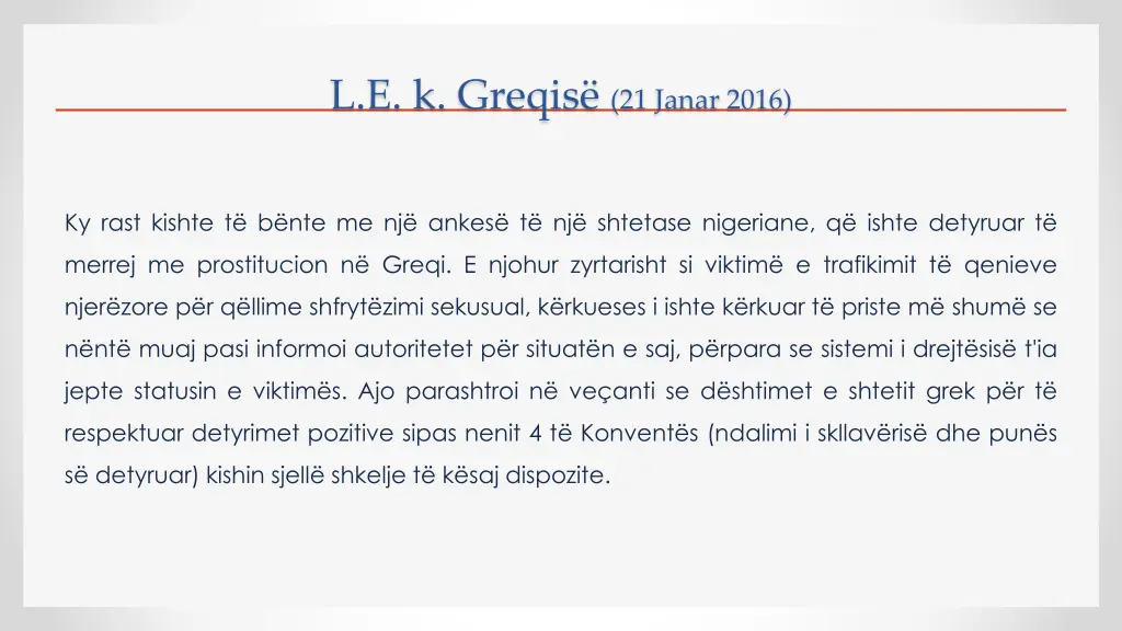 l e k greqis 21 janar 2016