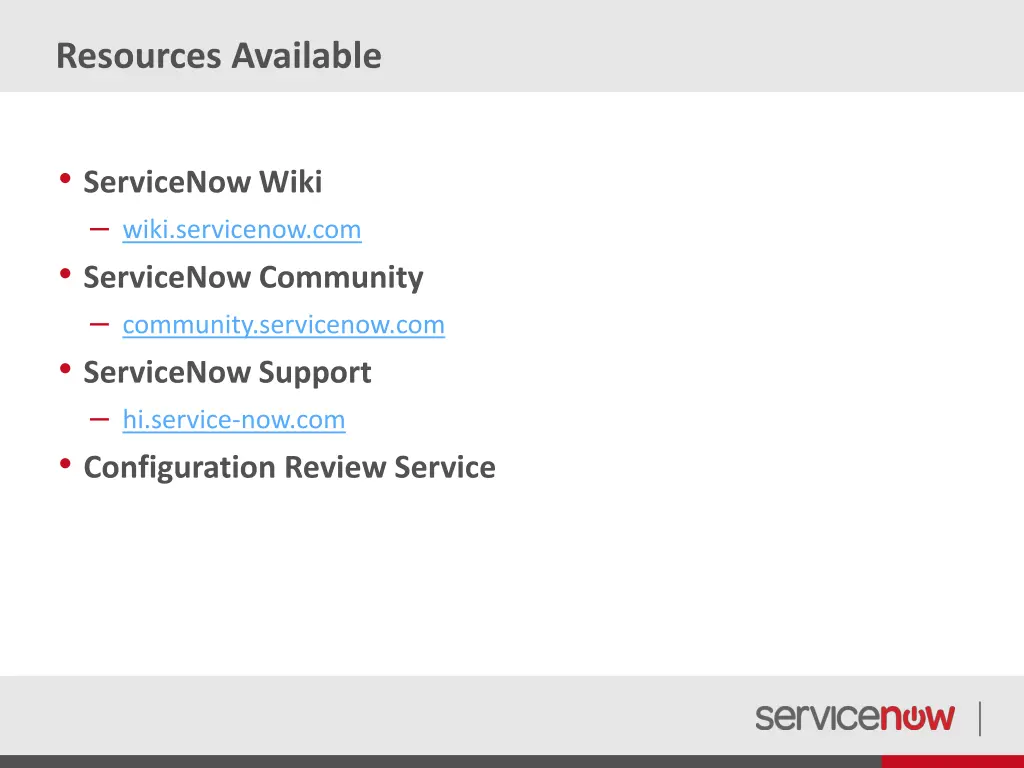resources available