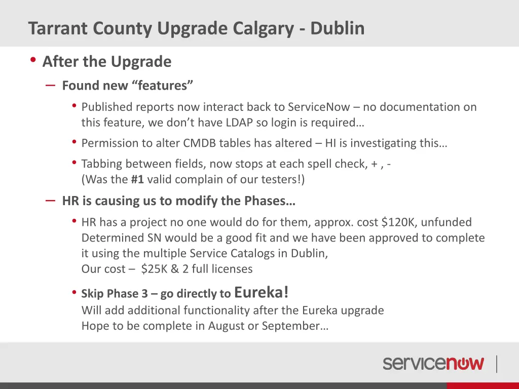 tarrant county upgrade calgary dublin after
