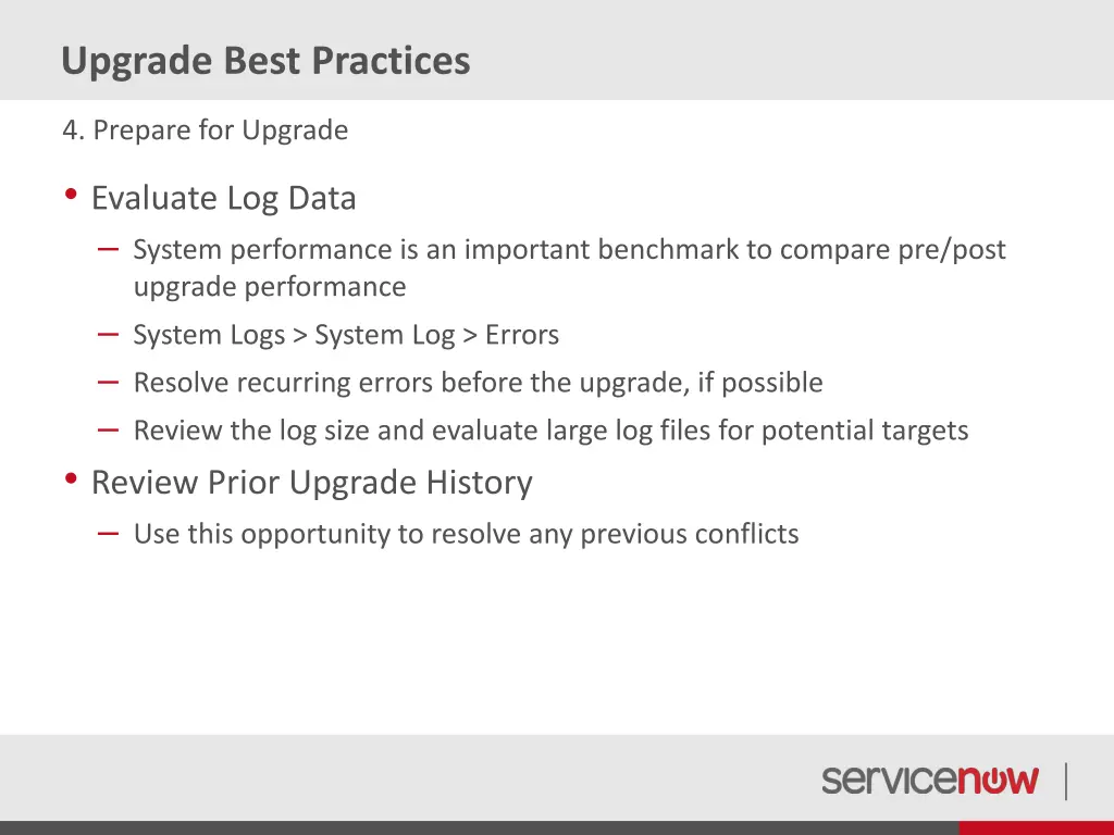 upgrade best practices 6