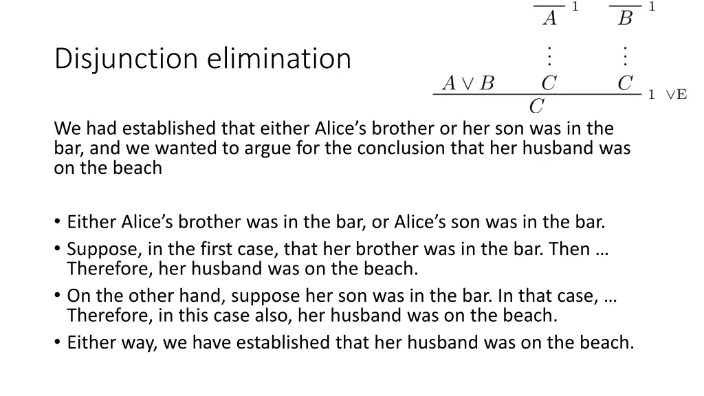 disjunction elimination