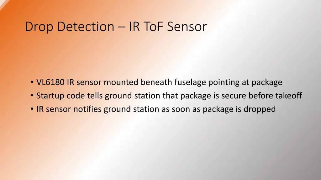 drop detection ir tof sensor