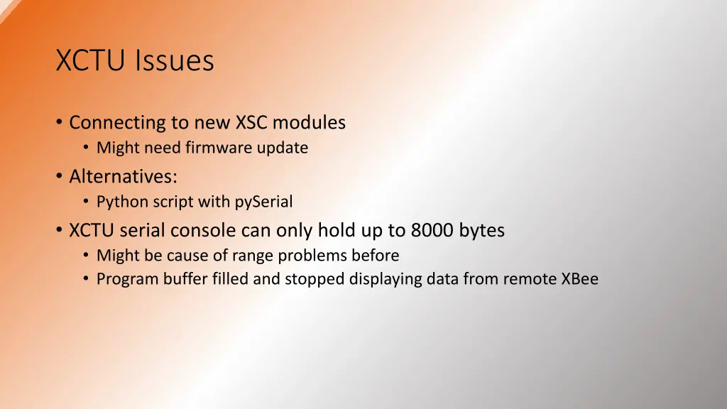 xctu issues